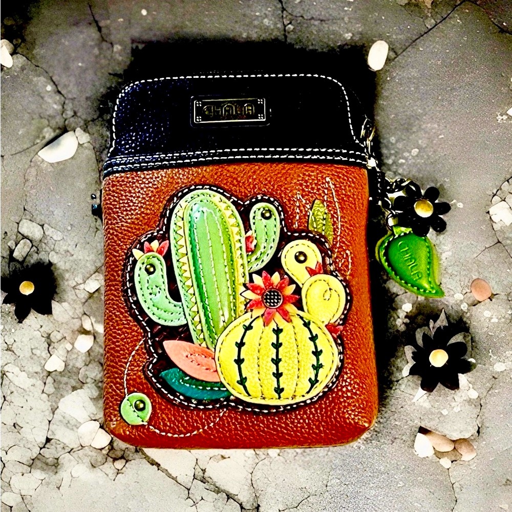 CHALA CACTUS RFID CROSSBODY w/Two Handles LIKE NEW! - Picture 10 of 12
